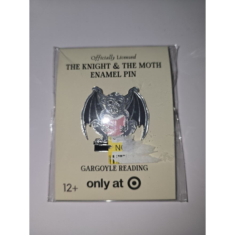 new Gargoyle Reading Enamel Pin The Knight and the Moth Kingdom of Threads